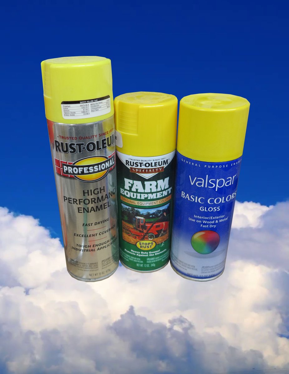 Lot of 3 Yellow Spray paints Rust-Oleum, Valspar #spraypaint #sunshine #safetyequiptment #allproceedstocharity
ebay.com/itm/1426957029…