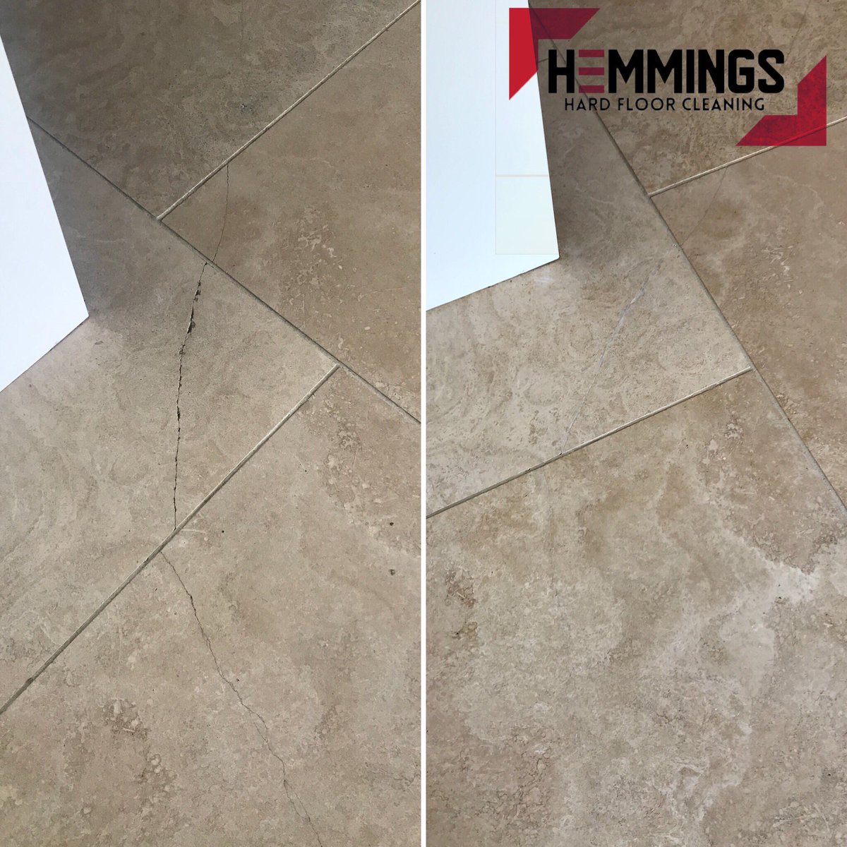 HemmingsRestore's tweet photo. 💫 #Travertine tile #repair 💫
The tiles were cleaned with a rotary machine
Cracks in the tiles prepared and filled with a resin, then polished to blend into the tile
👀The results speak for themselves
 #cleaning #floor #tileclean #mansfield #nottingham #newark #floorcleaning https://t.co/Ourjvd8UMo