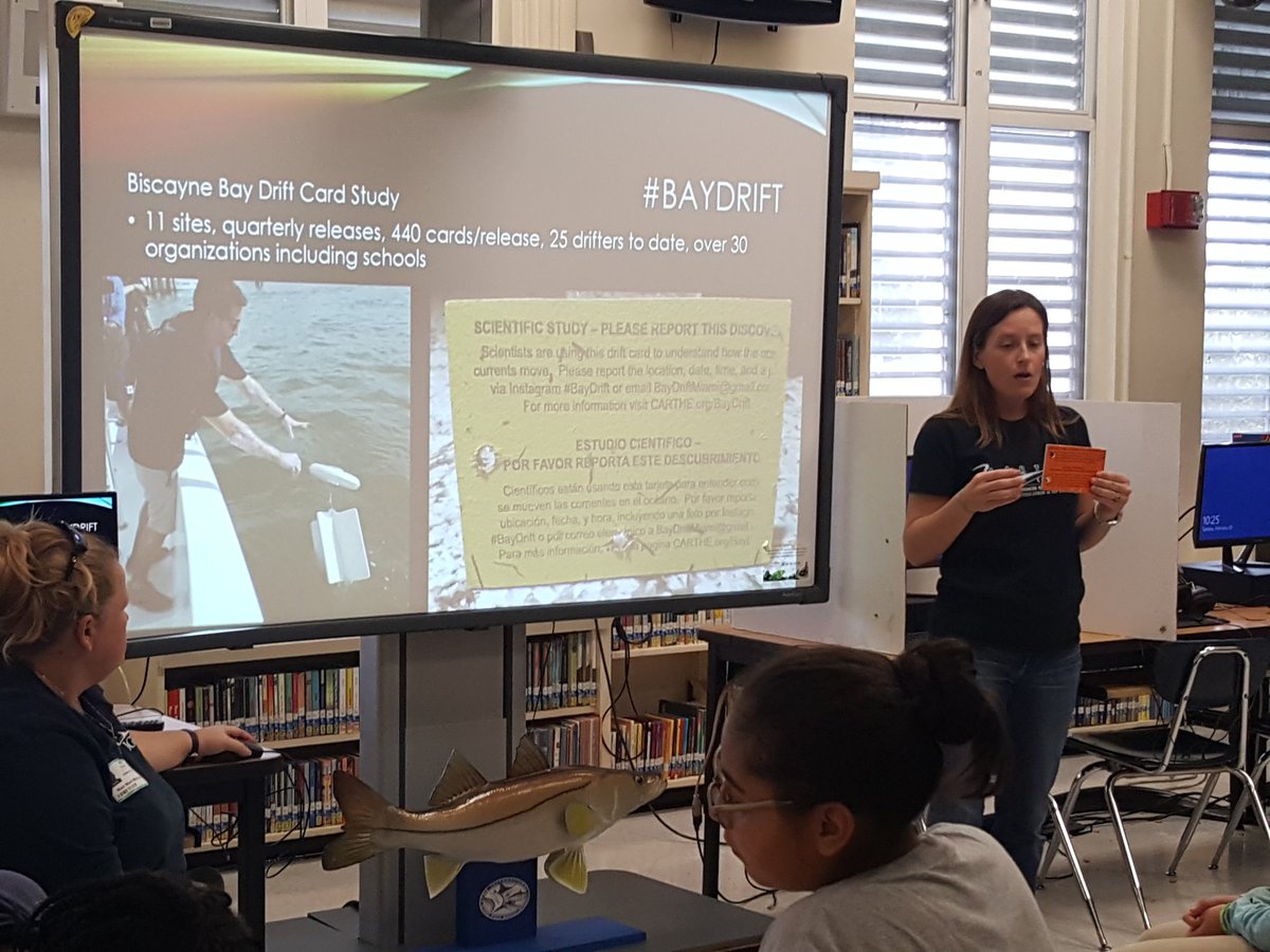 westmiamimiddle's tweet photo. Thanks to our guests for an informative presentation on fishing. Tomorrow we head out to sea! #ecotecmagnet #carthe @TheIGFA @SeaGrant @MDCPSCentral https://t.co/h5X0I22zhJ