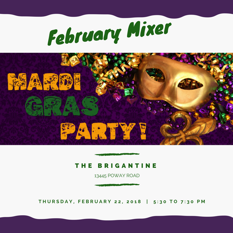 PowayChamber's tweet photo. RSVP today, https://t.co/MpMSyXYS43. Come by The Brigantine Seafood Restaurant for a Mardi Gras themed evening. Stop on in for a hurricane, great munchies, drawing prizes and a wonderful evening with friends. This is an event you won't want to miss! #poway #powaybusiness https://t.co/6bnlNX7YlQ