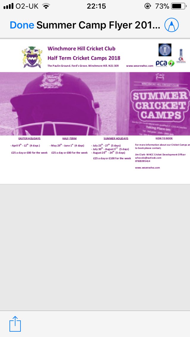 WinchmoreHillCC's tweet photo. Summer Camp dates confirmed for the summer hope to see you all there #wearewhcc2k18 https://t.co/xgLs5sogf3