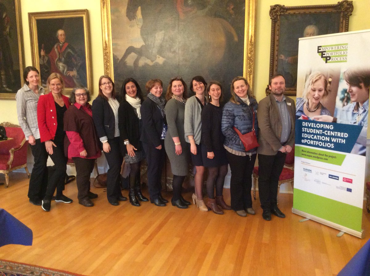 JulieUiChois's tweet photo. The Empowering ePortfolio Process @EUErasmusPlus group with members from @MarinoInstitute @DOO_KULeuven @ucleuvenlimburg @VIAuniversity @IPSsetubal @HAMK_UAS following a wonderful conference on ePortfolios today @ikunnari @MLaurikainen1 @BoKlindt #eepeu https://t.co/eUMkdAwKsH