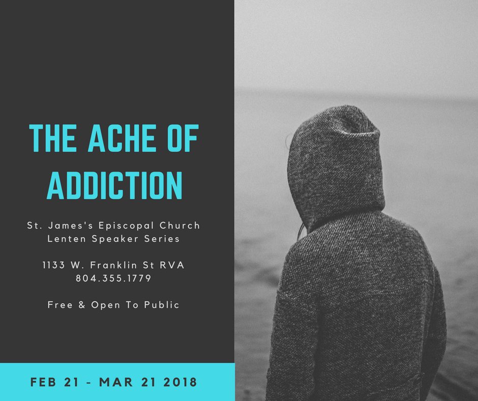 VCUCOBE's tweet photo. @DrDanielleDick will be speaking on "What Really Causes Addiction: Science Speaks to Our Assumptions" at the first talk of the St. James's Episcopal Church's The Ache of Addiction series, tomorrow 2/21 at 7p.m. Free and open to the public. @BeaDoer https://t.co/wWcNAaVRPa
