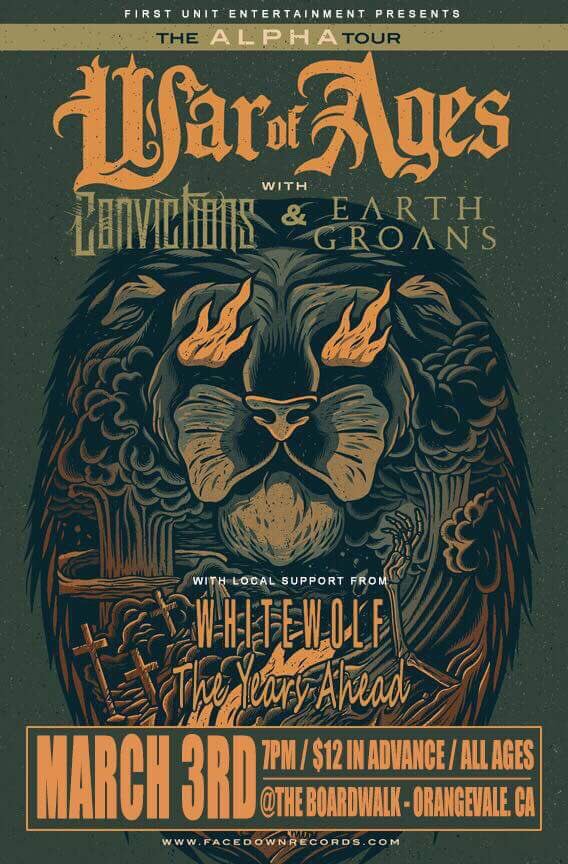 WHITEWOLFCA's tweet photo. Who are we gonna see at this banger show with @ConvictionsRock @earthgroans @warofages #GucciGang #metalcoremoney https://t.co/xzdbVxyUYB