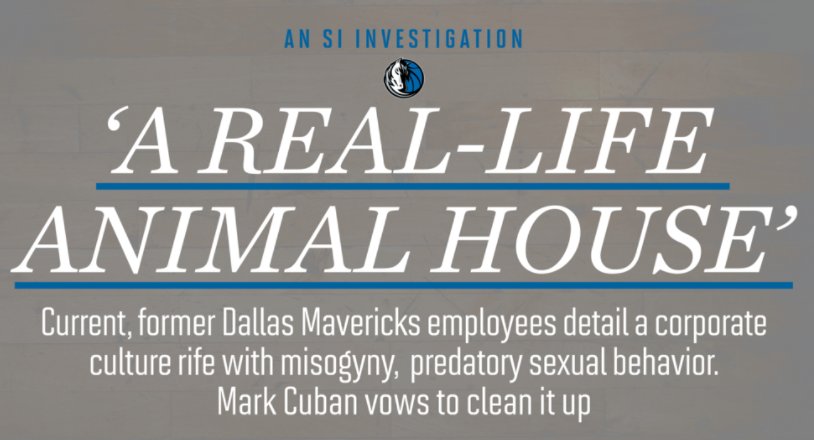 SInow's tweet image. Exclusive: Inside the corrosive workplace culture of the Dallas Mavericks (by @jon_wertheim and @jessicawluther) on.si.com/2Czm5gl