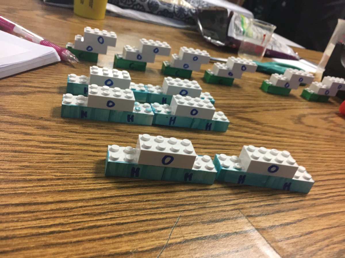 Trying out legos to teach how matter cycles/cellular respiration/photosynthesis with my 9th graders today 👍🏼 #erhs #biology