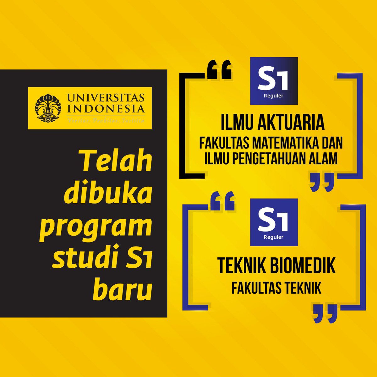 Uzivatel Fakultas Teknik Ui Na Twitteru Program Studi Aktuaria Dan Program Studi Teknik Biomedik Dibuka Di Universitas Indonesia