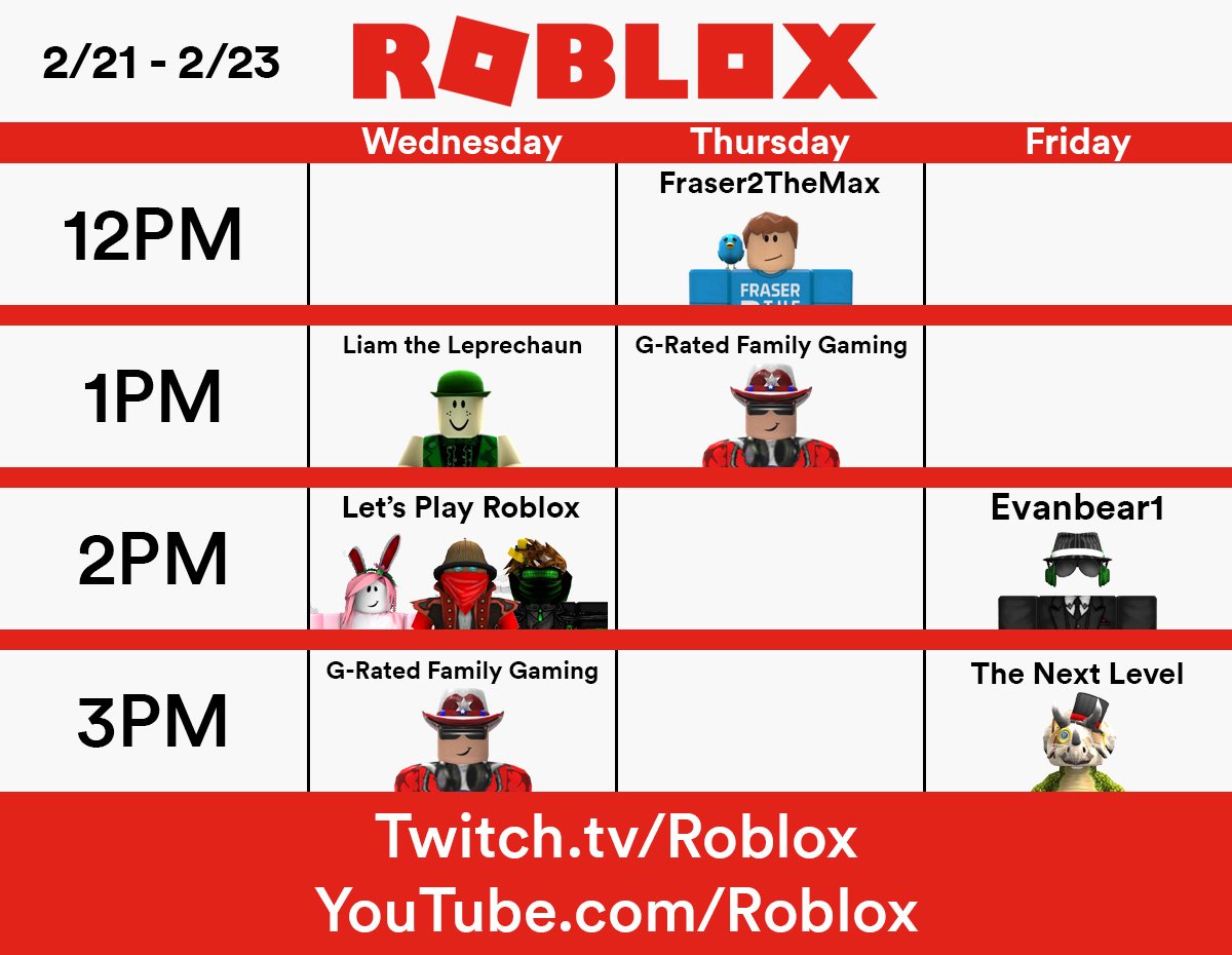 Roblox on X: Start your Friday with Roblox guest streams! Then, watch  #TheNextLevel at 3PM PST for a chance to win FREE virtual prizes in the  Space Battle event!   /