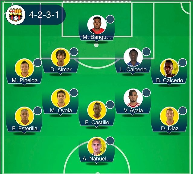 NicoLopez93's tweet photo. Alineación de @BarcelonaSCweb para enfrentar a @clubgralDiaz en el estadio #Monumental por #CopaSudamericana. https://t.co/HZjcnlFwDq
