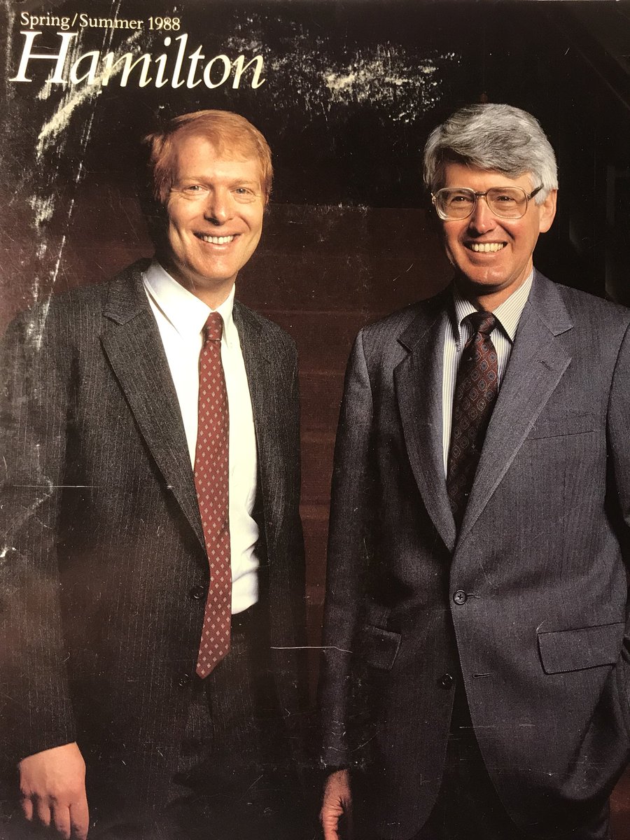 HamiltonCol1989's tweet image. The @HamiltonCollege Alumni Magazine From 20 years ago this spring with Presidents Caravano and Payne.