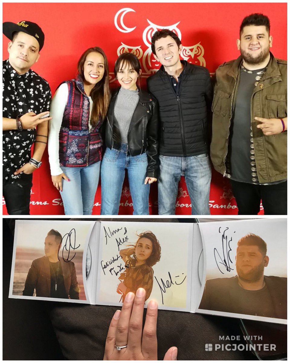 alma_cat's tweet photo. Cuando te tomas foto con tu grupo favorito @Matisse_Mx, y no solo te dan una bella firma sino que @melissaLRC nos felicita por nuestra boda 😍
#losguapos #matissefans #amoamelissa
¡Felices 7.4166 años @alets_el_leon! I love you :) https://t.co/y3NXo0YDON