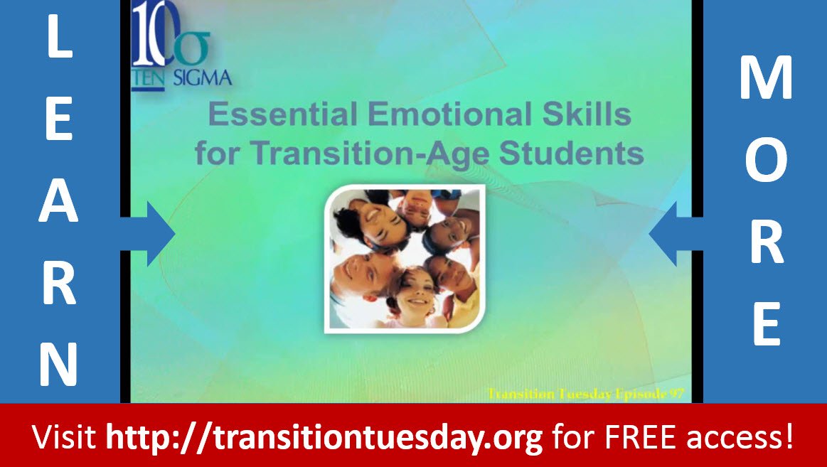 This week's #Transition Tuesday looks at essential emotional behavioral transition skills  @  tensigma.org/tt97,  Youth with #EBD are 13 times more likely to have been arrested while still in school compared to students with other disabilities. #spedchat #behavior