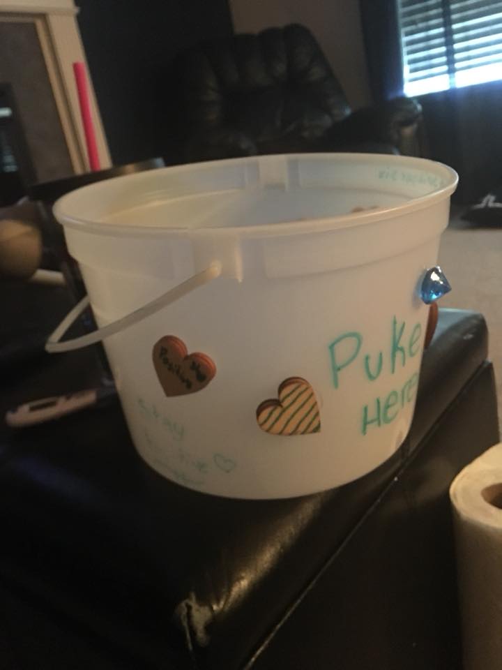 Heidi Fedoruk on X: An old friend's daughter bedazzled her puke bucket as  she starts her chemo today. PERSPECTIVE #gokimgo  /  X