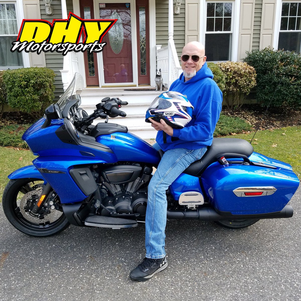 DHYNJ's tweet photo. He's going #transcontinental! Congrats to Vaughn on his 2018 #Yamaha #Eluder. This breakthrough ride has a long list of features & #CreatureComforts Thanks for making your purchase at #DHYMotorsports. #mynewride #ClicktoHelpmeWinaGiftCard Sales Rep: Chris Bowman | Chris@dhy.com https://t.co/aKp7zCmU42