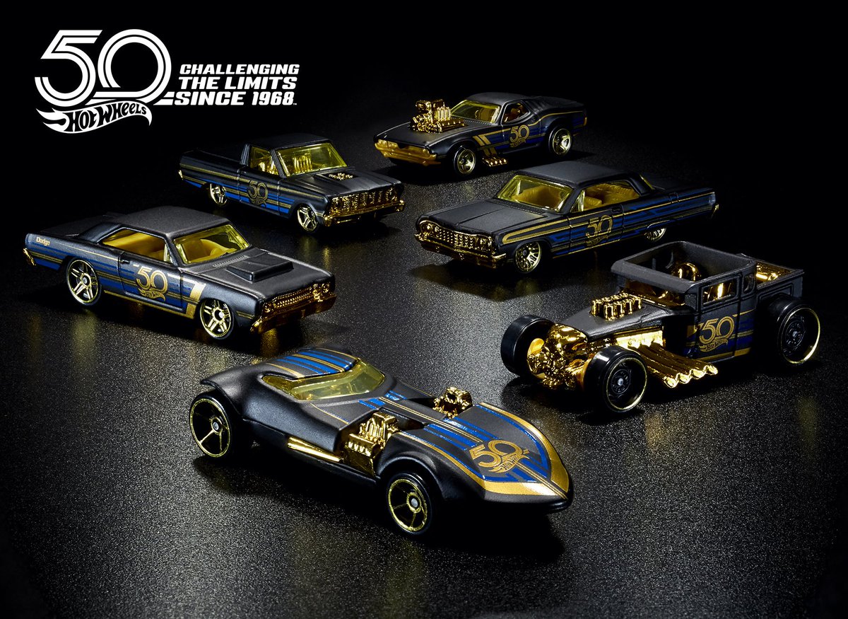 hot wheels 50 years black and gold