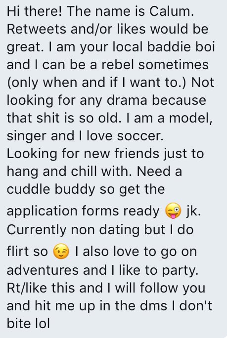 confessiontlme's tweet photo. Meet Calum! https://t.co/uHjUt7WtKx