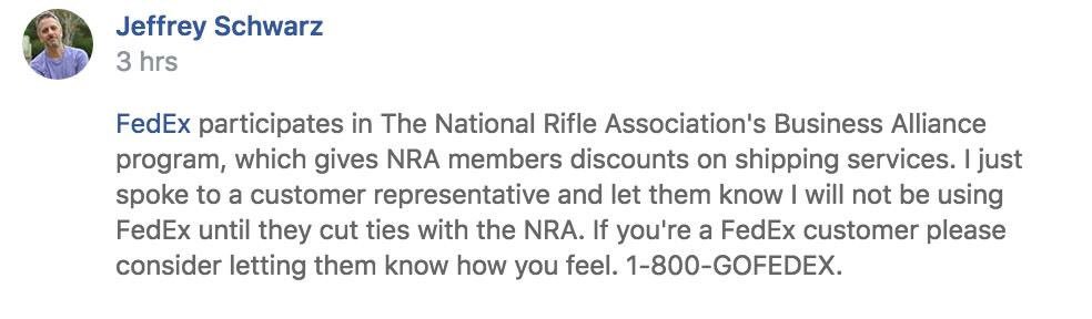 LionheartPrints's tweet photo. @FedEx is it true that you participate in the @NRA’s business alliance program? https://t.co/hmDqrVJsAX