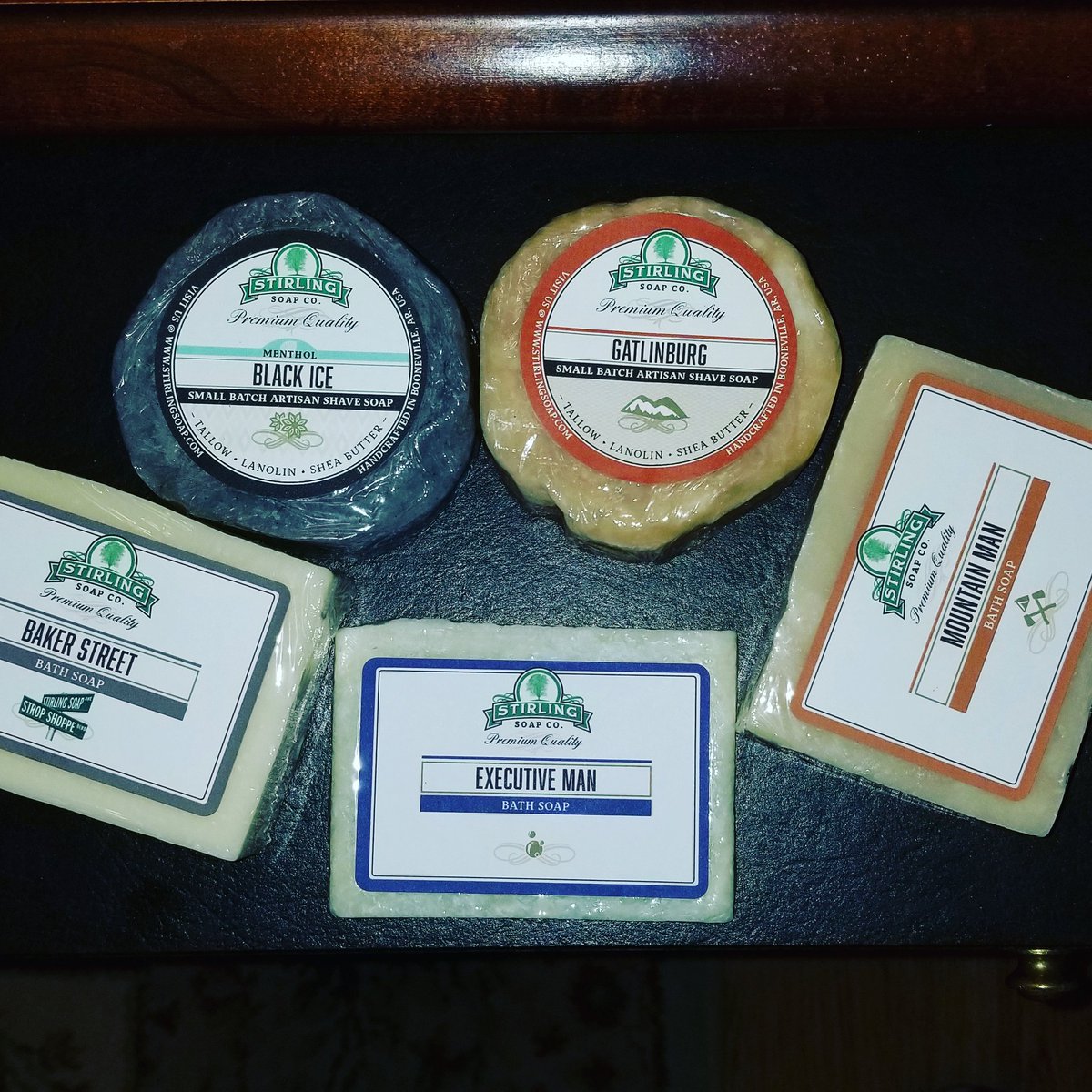 Another shipment of shave and bath soap. This one from @stirlingsoap #wetshaving #shavesoap