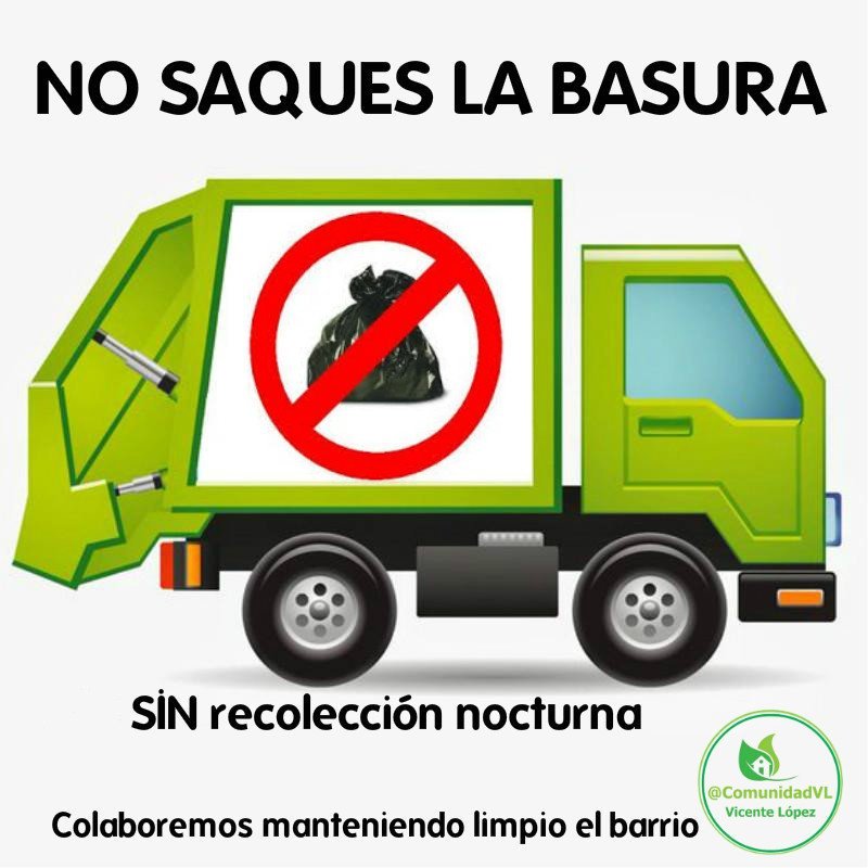 ‼⚠ #InfoComunidadVL 
Mañana 21/2 NO HABRÁ recolección nocturna de residuos domiciliarios por protesta gremial.