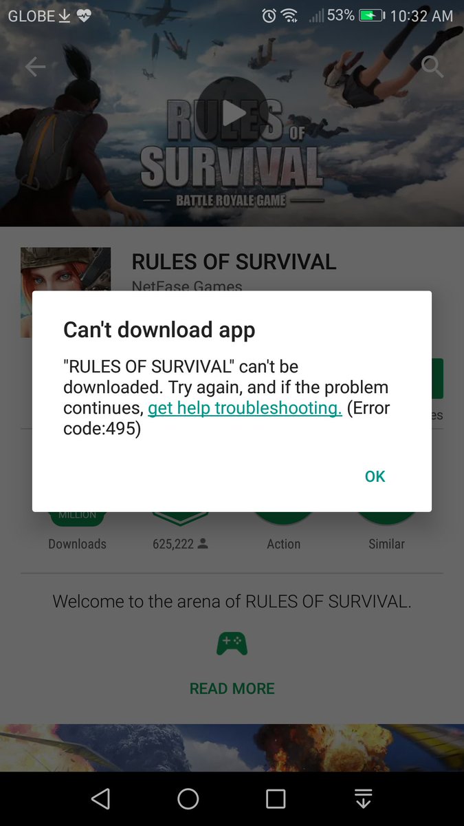 rules of survival download problem