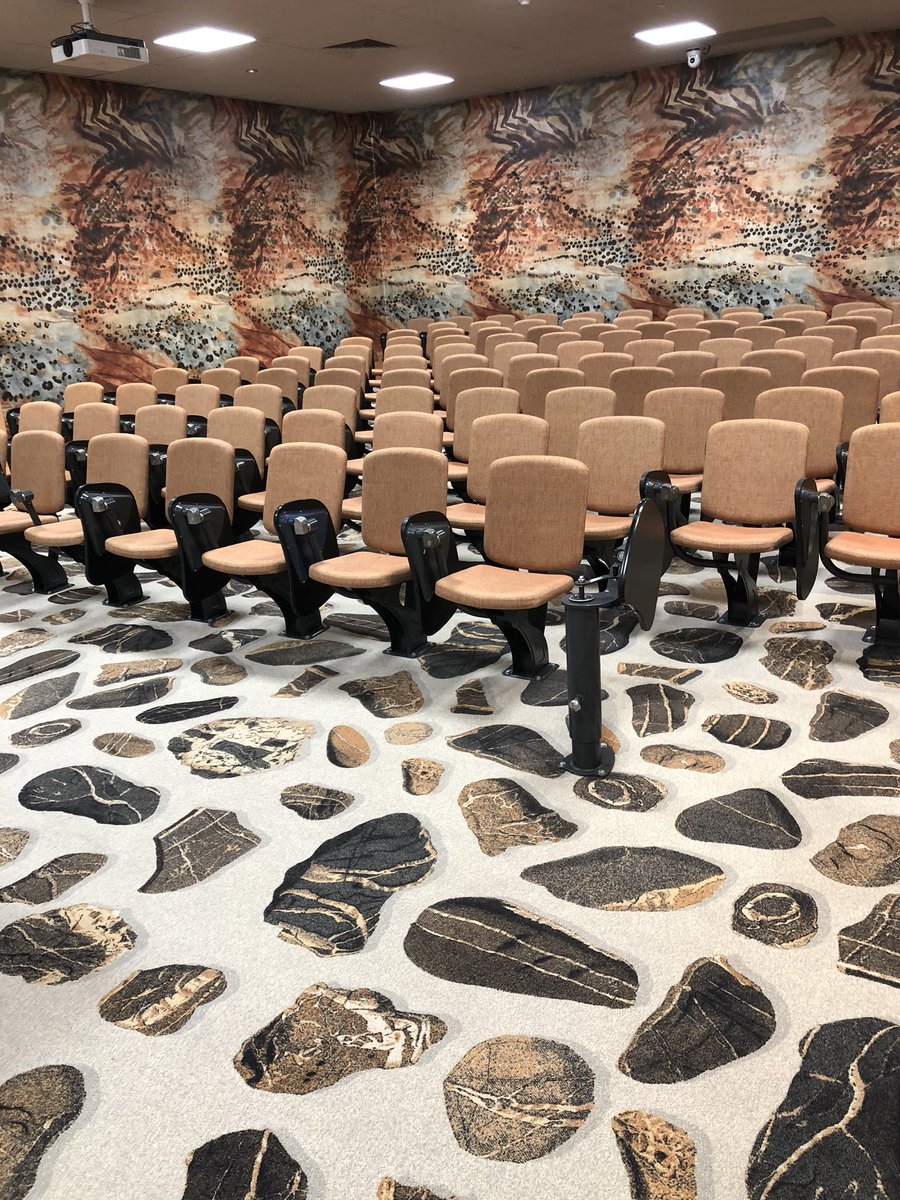simonholford's tweet photo. Excited to check out spanking new lecture theatre for my Intro to Petroleum Geoscience course starting next week with awesome geo-themed carpet #geology #pebbles @UniofAdelaide https://t.co/hTDhXYfGxR