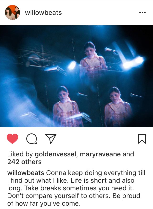LostBrainEnt_'s tweet photo. Loved this wisdom from @Willow_Beats last year. Currently applying the shit out of it in 2018 #quotes #goals #trythings #findwhatyoulike https://t.co/KvgrWpoOBL