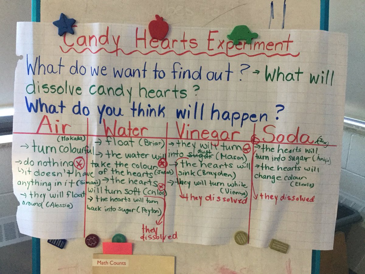 MacellaioFDK3's tweet photo. Before & After Predictions & Results with our Candy Hearts Experiments....they all dissolved in liquids! 👨🔬👩🏻🔬💙💜 #FDKscience @DPCDSB_BFA https://t.co/YsTIMKDVb7