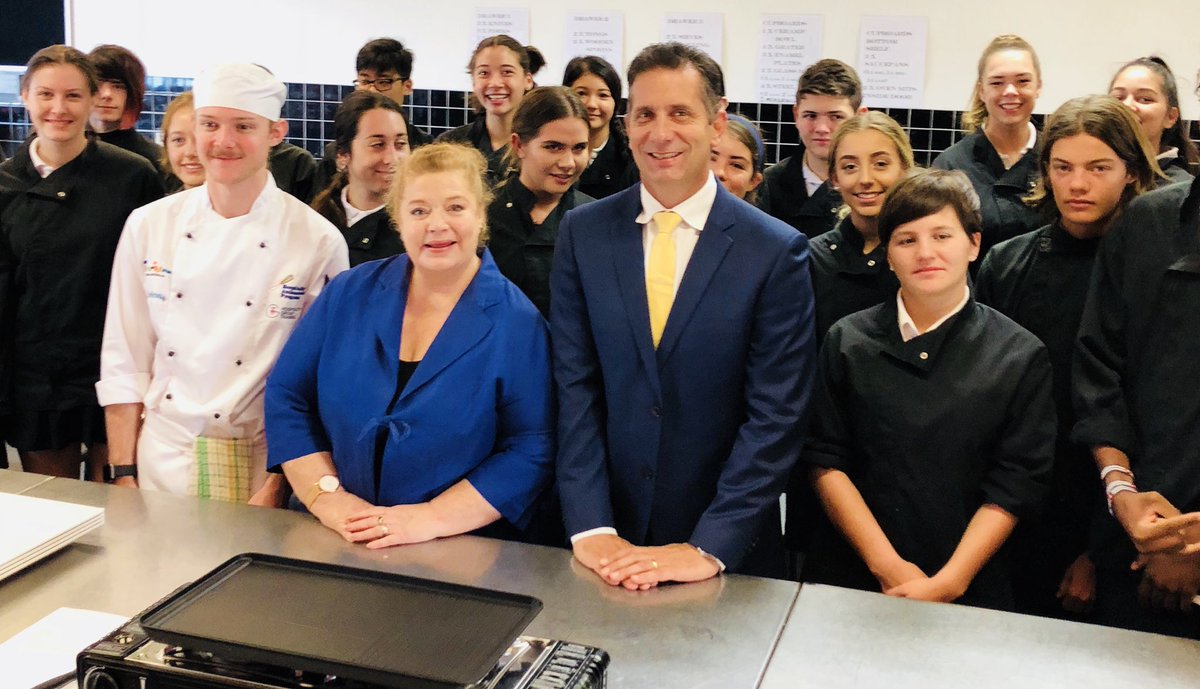 sueellery's tweet photo. 97000 jobs in WA hospitality &amp; tourism &amp; today @papsMLA &amp; I launched Ambassador Chef Program for VET students in schools to highlight MORE  job opportunities for students. Thx Hospitality Group Training WA &amp; Mount Lawley Senior High School. https://t.co/f2DoRcoK87