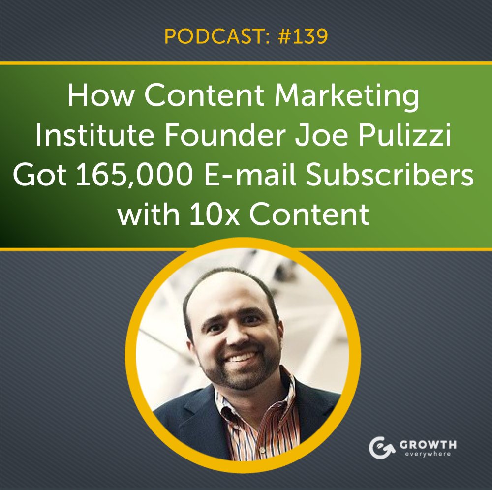 ericosiu's tweet image. [#Podcast] How @CMIContent&apos;s @JoePulizzi got 165,000 #EmailSubscribers with #10XContent: bit.ly/1UgcXUw