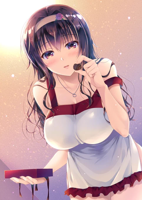 まだチョコ取っておいてくれてたんだ?…食べさせてあげようか? 