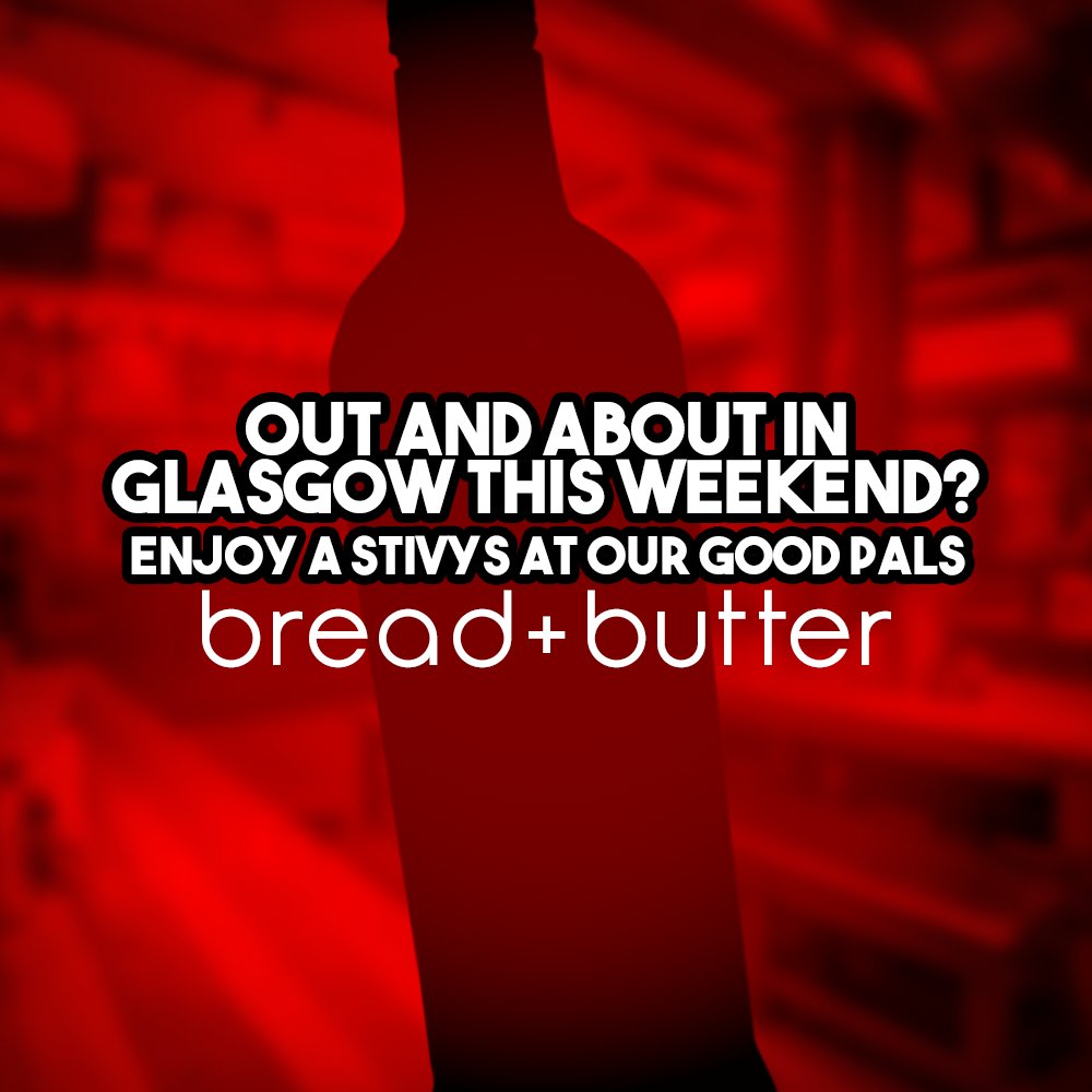 Stivys_'s tweet photo. Out and about in #Glasgow this #weekend? Don’t forget to pop in and see our good friends at #BreadandButter for a wee #Stivy’s!
https://t.co/rjt905UYxm https://t.co/cXULahOCfw