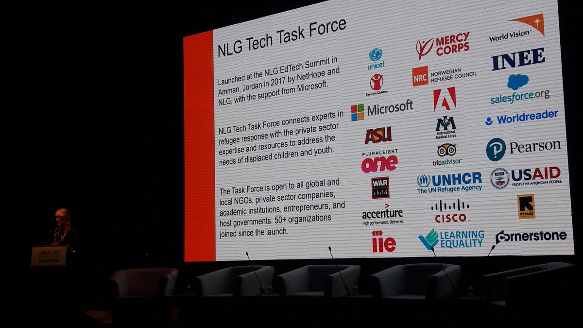 AndreasVerbum's tweet photo. Leila Toplic @NetHope_org talking about the tremendous progress of the NLG Tech Task force in fostering collaborative cross-sector tech-enabled solutions #nolostgeneration https://t.co/R8u9714lzS