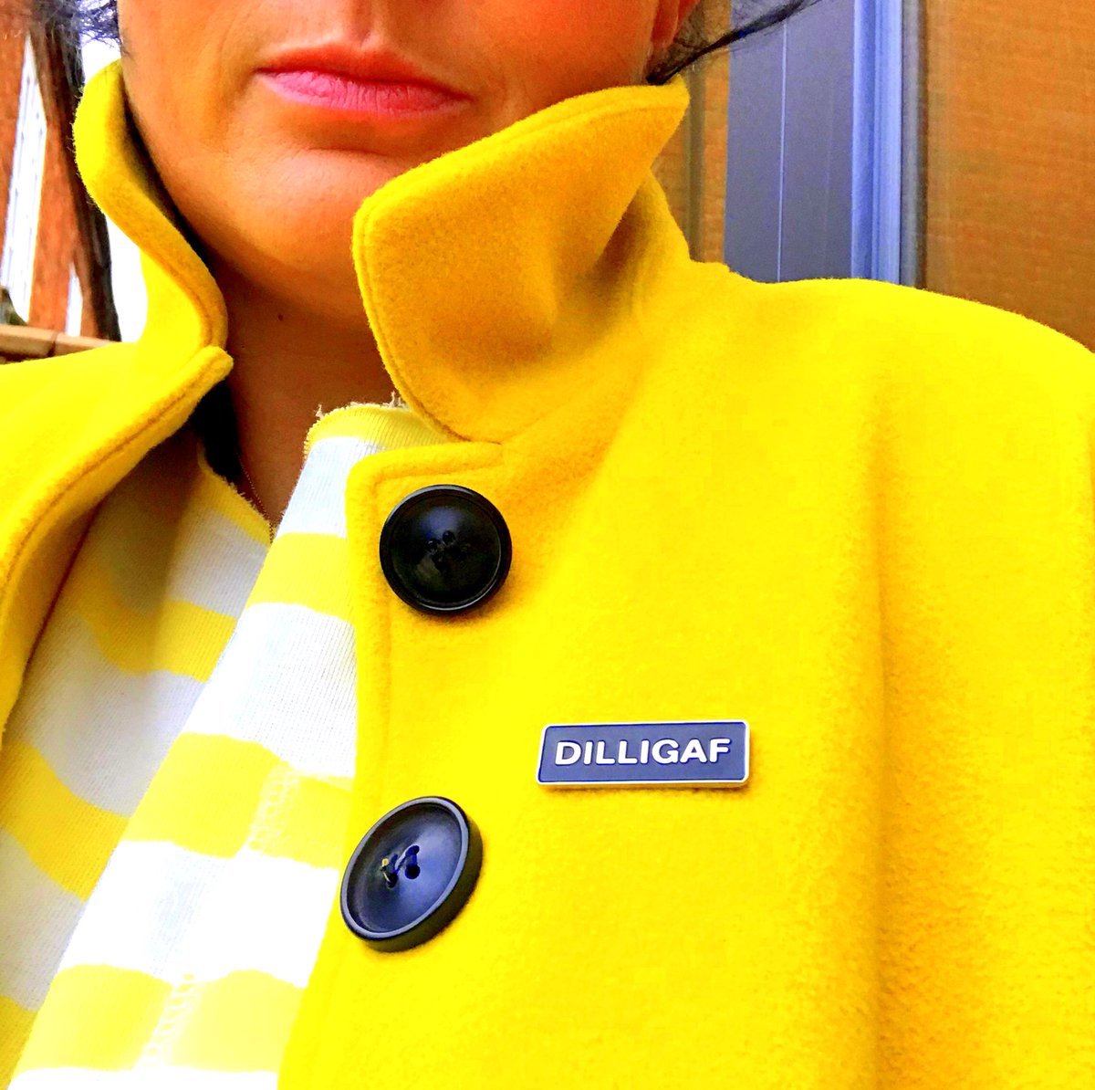 Ok. Nobody mess with me today 😬The badge is ON!😂😂 #dilligaf #pin #pingame #badgessmadges #empowered #dontgivemeshittoday #yellow #enamelbadge #offtowork #etsyseller #etsyuk #smallbusinessowner #smallbusiness #etsyshop #etsysellersofinstagram #numonday #looklane