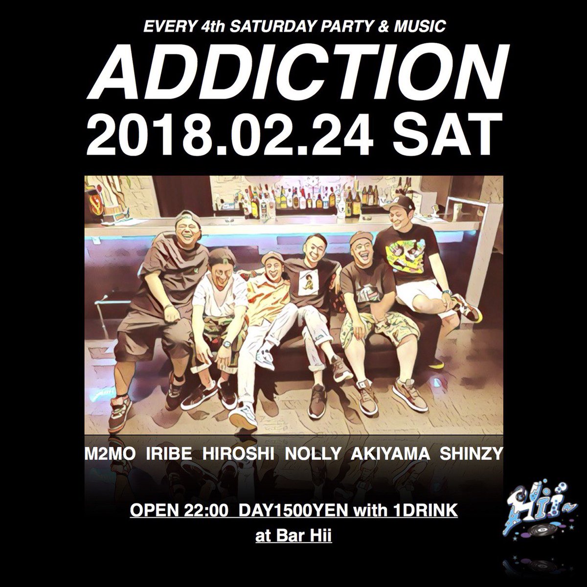 djakiyama's tweet photo. 土曜日は "ADDICTION" at HIIです🎧
是非お越しください👍 https://t.co/JRJLzVHQ3R