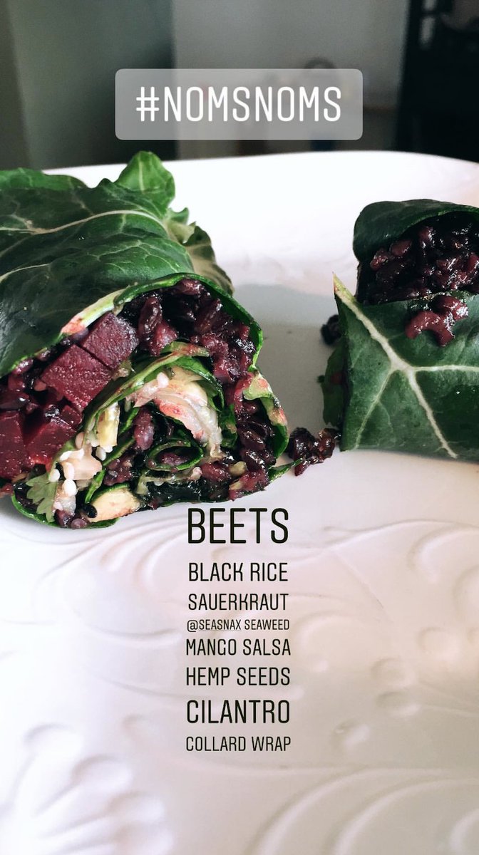 seasnax's tweet photo. We think this is so amazing for your first time making a sushi roll!! We love it! Thank you for this awesome shoutout. https://t.co/tJv0llzzlj … #seasnax #sushiroll #beets #blackrice #sauerkraut #mangosalsa #hempseeds #cilantro #collardwrap #nomnoms #wellnessmama https://t.co/nEZnH1Tugl