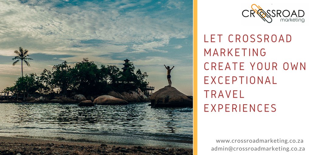 crm_crossroad's tweet photo. Create personalized experiences this year and let our team exceed your travel expectations.
admin@crossroadmarketing.co.za https://t.co/Z4TLmIVzdZ