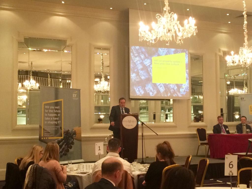 EY_Ireland's tweet photo. Our Galway Tax Lead, Paraic Waters, kicking off our VAT on Property breakfast briefing here @MeyrickHotel  #EYGalway #NewYearNewOutlook https://t.co/9ddNytLmxl