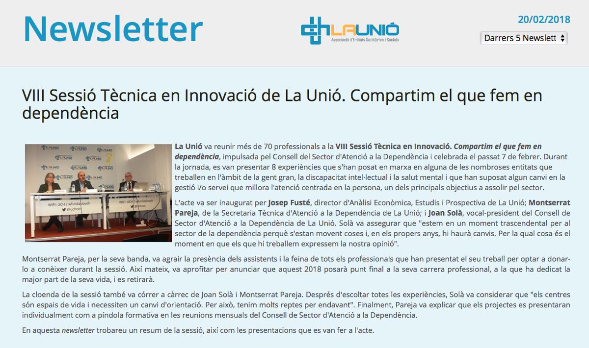 uchcat's tweet photo. Ja disponible la newsletter de la jornada de #BenchInnovacio d’@uchcat, on es van presentar experiències en #Dependència. Hi trobareu un resum de la sessió i les presentacions dels ponents https://t.co/azuoqvkBFa https://t.co/wuWXQizmaa