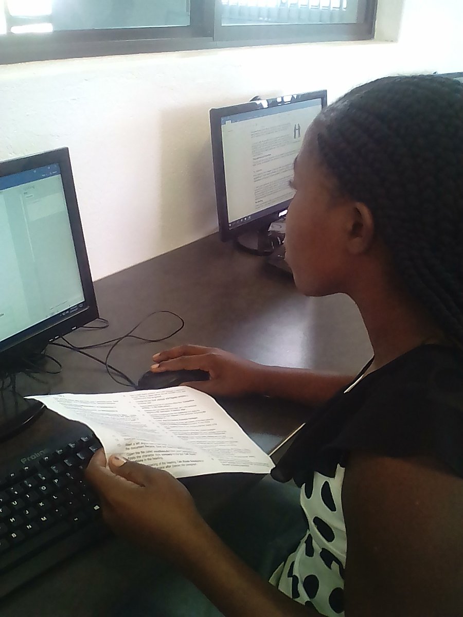 MokoenaMemory's tweet photo. #WonderFilledLearning #ICDL #BYA students writing sample test 8 word processing @HuntDLC1  @yingisanikhoza @b12mashaba https://t.co/s6sUAjQH9j