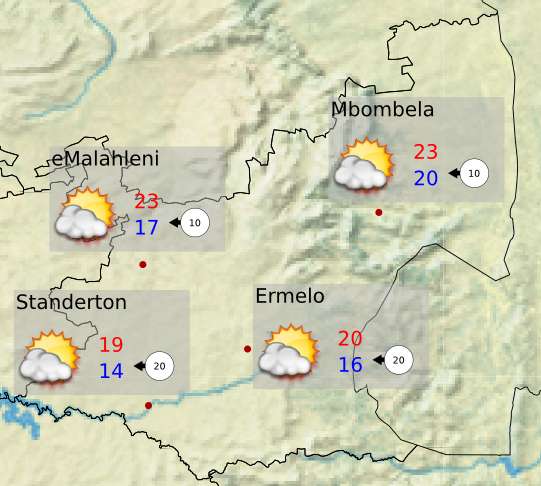 Mpumalanga Today 's Weather overview: 21.2.2018