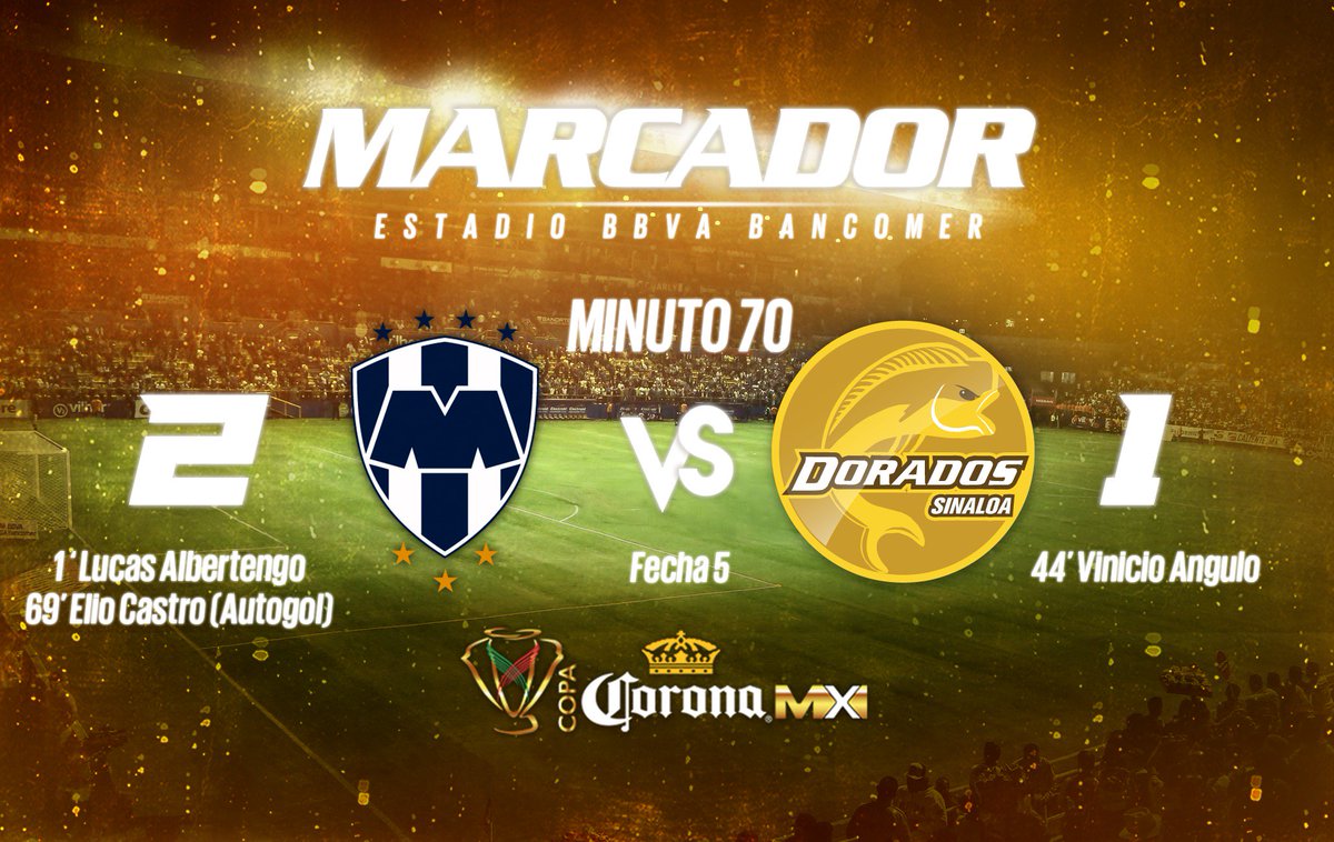 Dorados's tweet photo. Al 7⃣0⃣, @Rayados toma la ventaja en el #MTYvsDOR. https://t.co/0G9ZcZGm8o