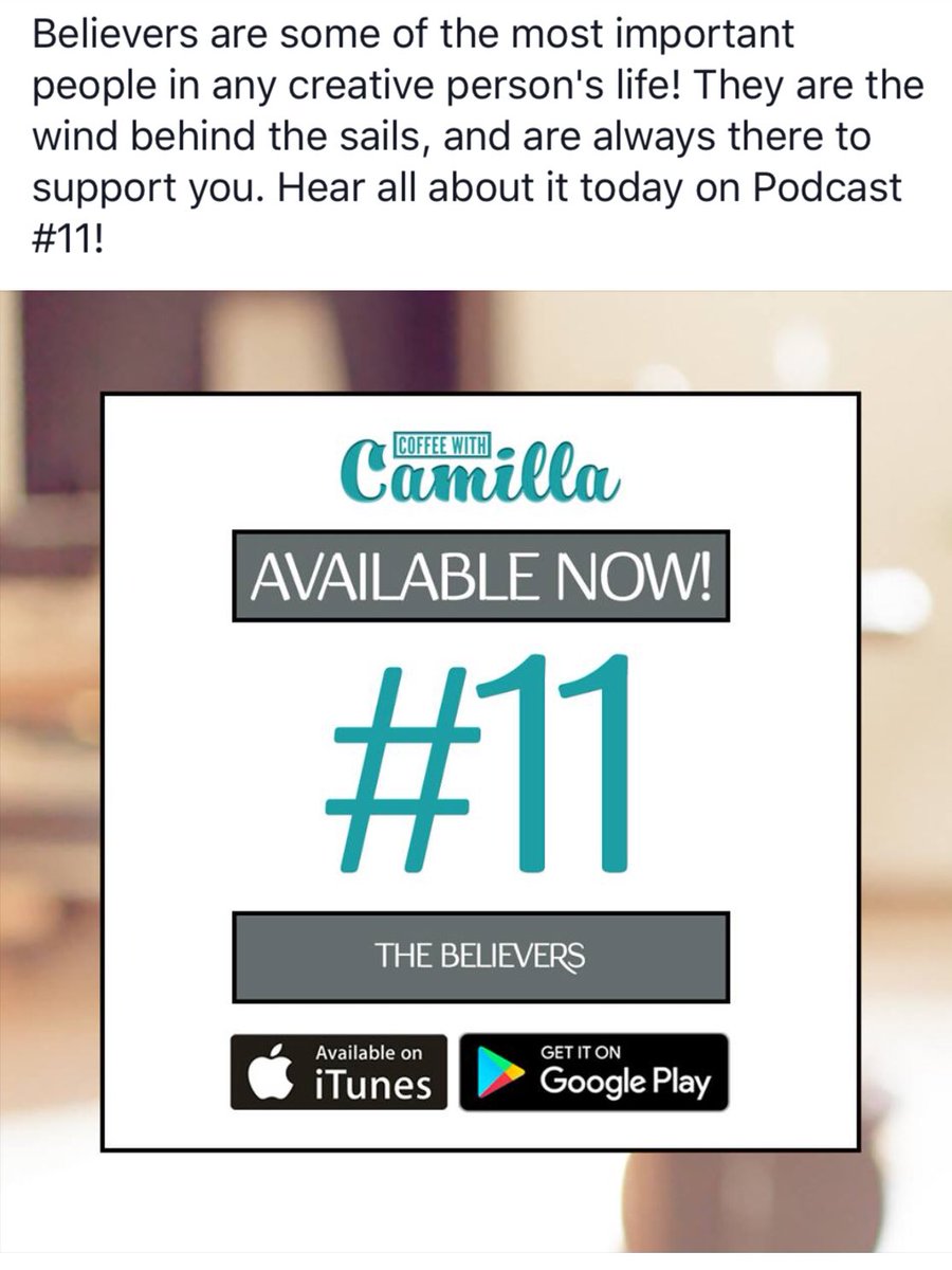 CoffeeWCamilla's tweet image. #Believers!!  Creatives need them and so I talk to them and about them on this podcast. #CWCpodcast #HereToHelp
