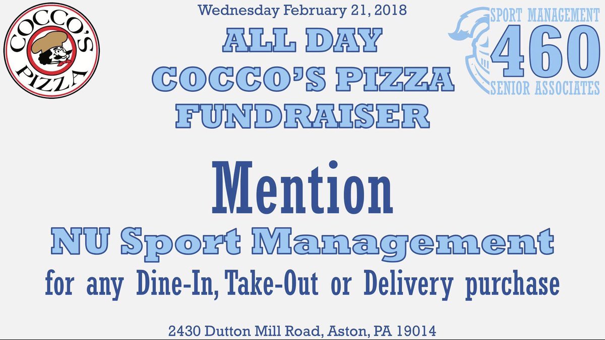 Who doesn’t love some pizza and steaks?!?! Come out and show your support to Neumann Sport Management Senior Seminar tomorrow!