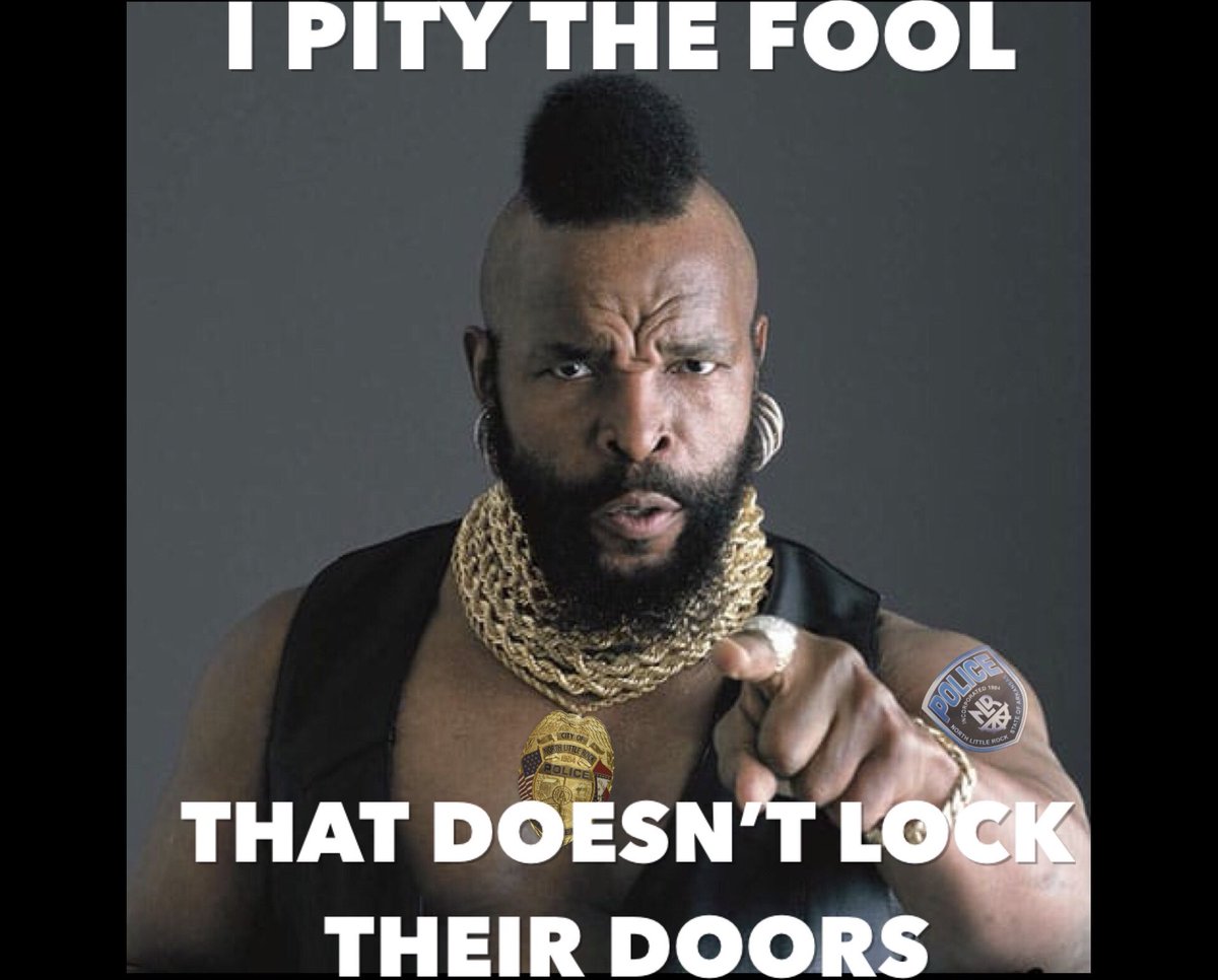 NLRPD's tweet photo. Be a part of the A-Team every night! Before you lock-up your car....make sure you remove any weapons, garage door openers, and anything else that may be of value. We can reduce car break-ins if we work together. #9PROUTINE https://t.co/4l57Ilq2CZ