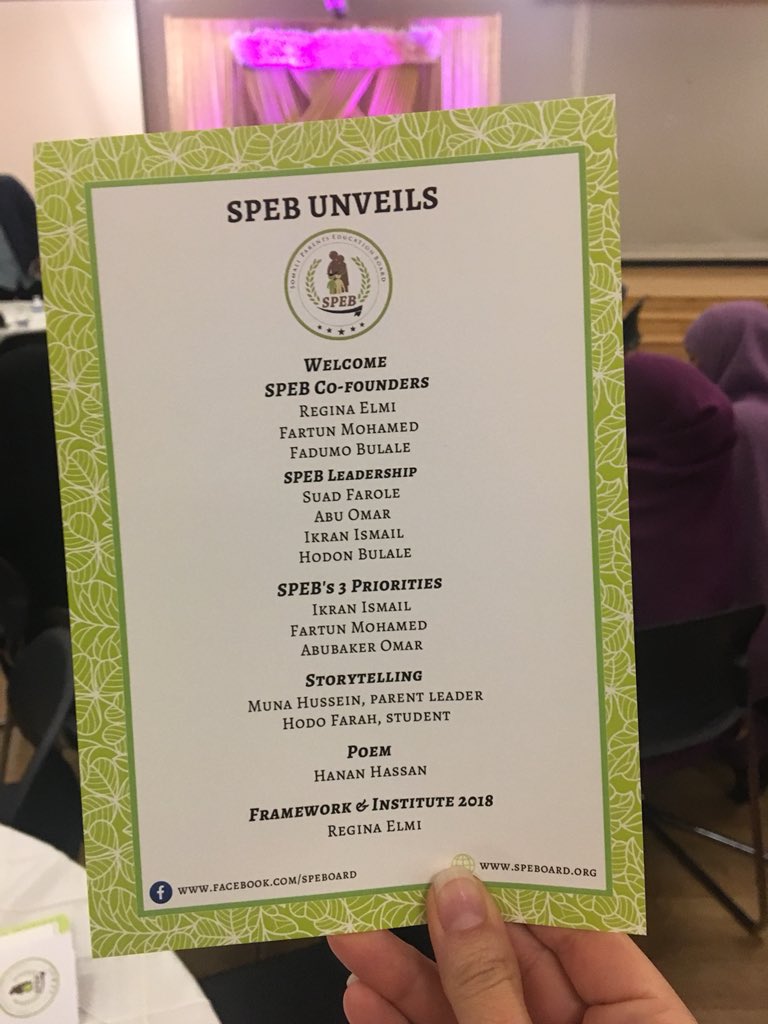 EarthGenWA's tweet photo. Excited to learn more and support the Somali Parents Education Board #SPEBUnveils https://t.co/voZyMWfO0V
