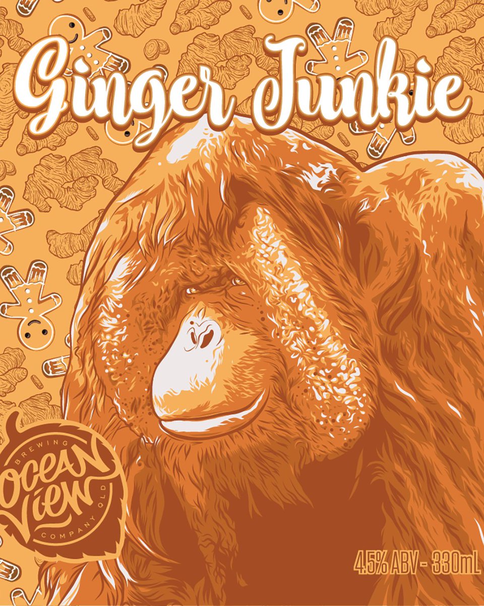 HairbrainC's tweet photo. Ginger Junkie beer label for Ocean View Brewing Co. I really love these illustration projects. They're the most rewarding of all.

#graphicdesignbrisbane #illustration #orangutan #illustrationbrisbane #beerlabel #packagingdesign https://t.co/iyHpr9bIZL