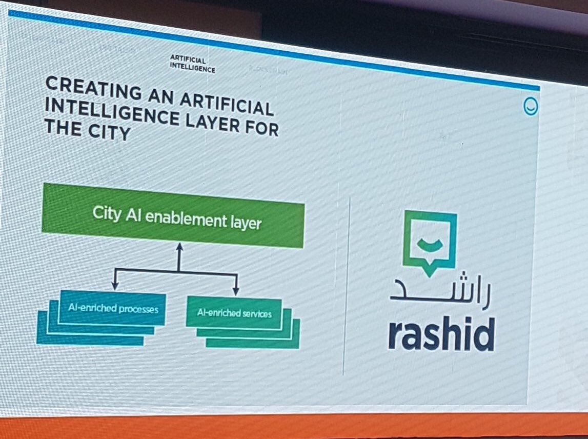 MeghaK_IDC's tweet photo. @wesamlootah highlighting the techonolgies that will herald to #Dubai to #SmartCities leadership #blockchain #ai #congitive #IDCMECIO #2018 @SmartDubai https://t.co/H3GXmcrSi0