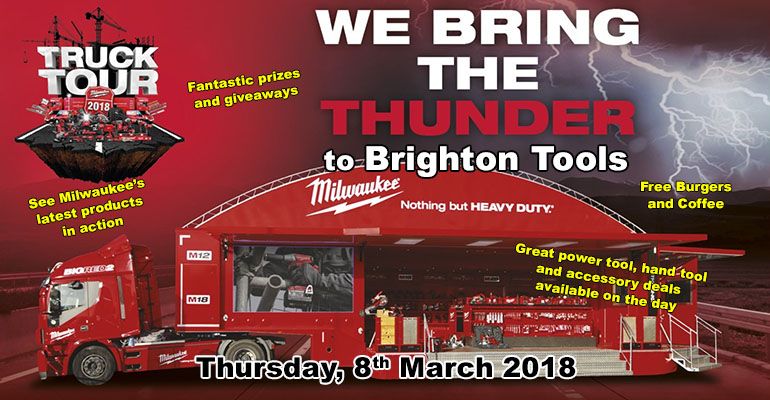 BrightonTools's tweet photo. Coming very soon the @MilwaukeeTool #BigRed #TruckTour2018 the ONLY place to see it in #Sussex is with us 8th March. Also the #BigRed #BurgerExpress will be serving free food and coffee. Come and try before you buy. #NBHD https://t.co/hirg89V9Yf