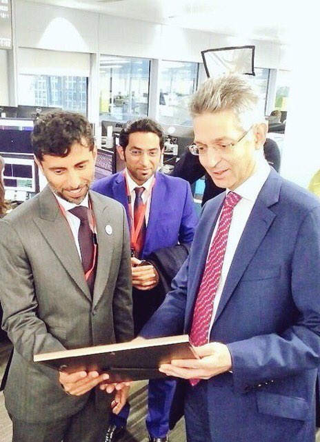 baldersdale's tweet photo. Great to welcome UAE Energy Minister and #OPEC President into the @SPGlobalPlatts London HQ where he received original Oilgram report from Sept 1960 of the producer group’s first meeting in Baghdad. #IPWeek2018 #PlattsLOF #OOTT #OPEC #OIL https://t.co/XRg5OHJYp0