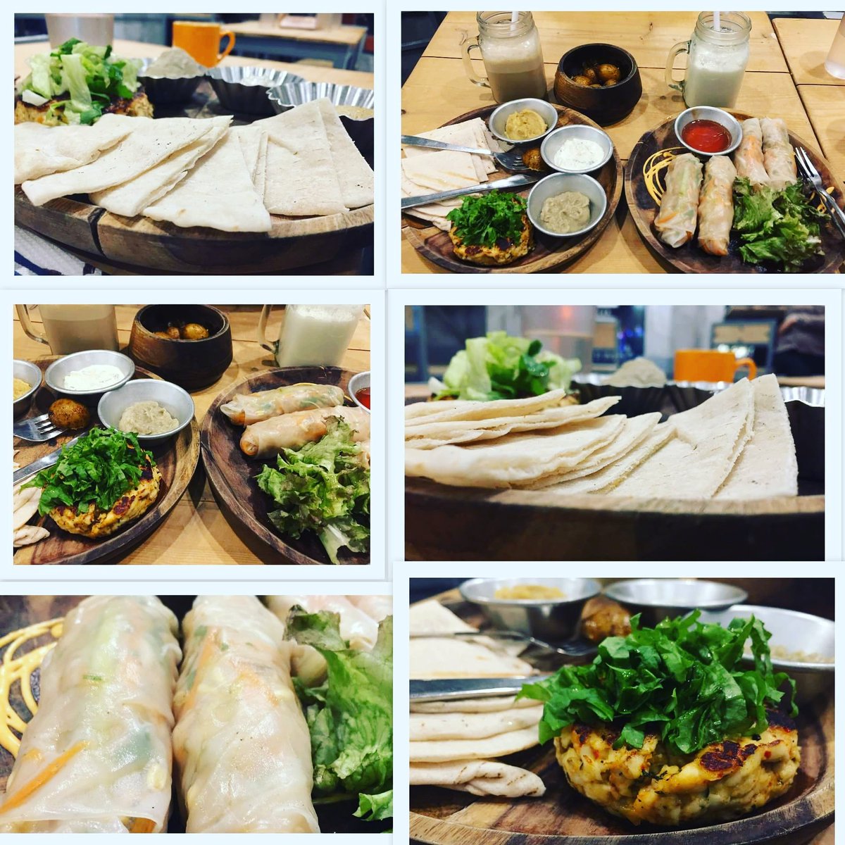 shru88's tweet photo. A small step towards doing what I always wanted to do.. First and the easiest one on the bucket list.. Trying out new cuisine..
In pictures : Mediterranean pita and Halloumi and Vietnamese rice paper rolls.. #30thingsbefore30 #30thingstodobeforeturning30 https://t.co/YzgcACMNQv